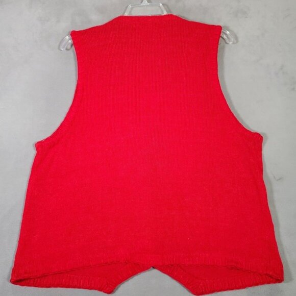 VTG Victoria Woman Holiday Sweater Vest 2X Red Embroidered Nutcracker Christmas - Picture 9 of 9